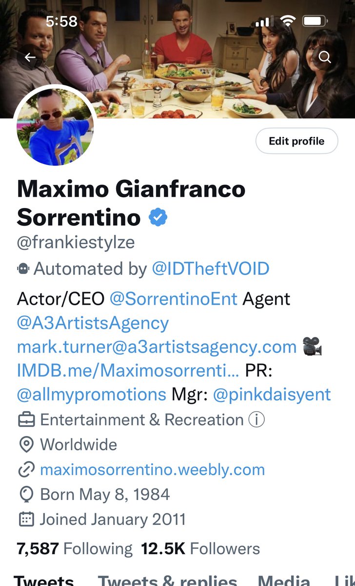 This is what my Twitter page information should look like