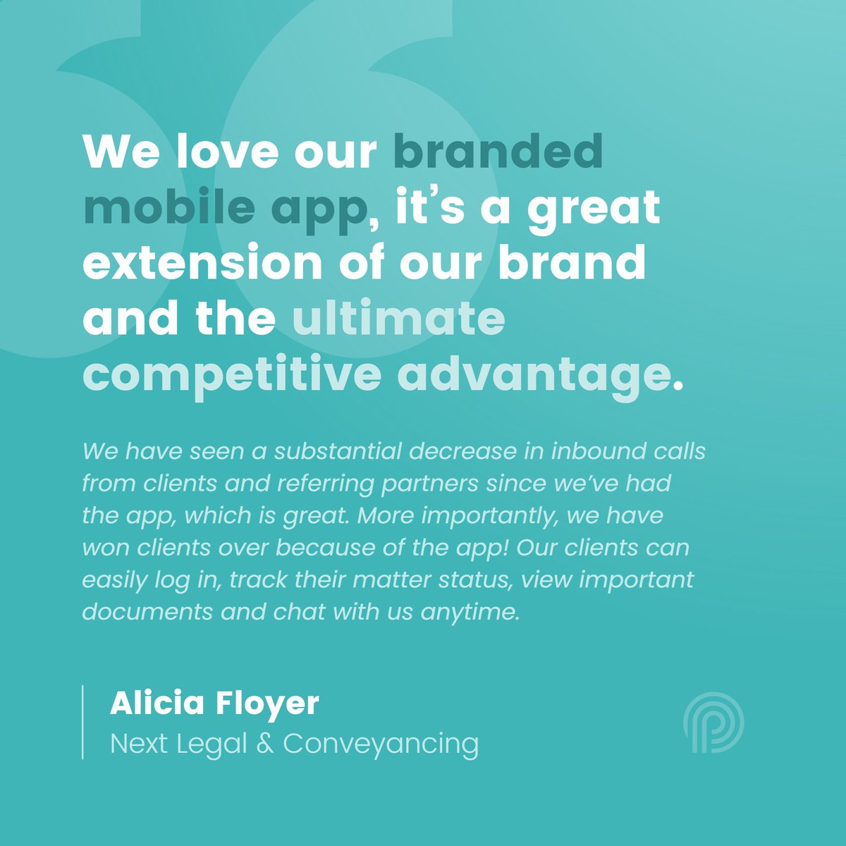 #FridayFeels 🤗

Thank you Alicia Floyer from  @Next Legal and Conveyancing for this wonderful feedback about our branded mobile app! 📲

Book a demo to see how you can win clients over with your own fully branded app!  👇 
zurl.co/21zb

#Legaltech  #brandedapp