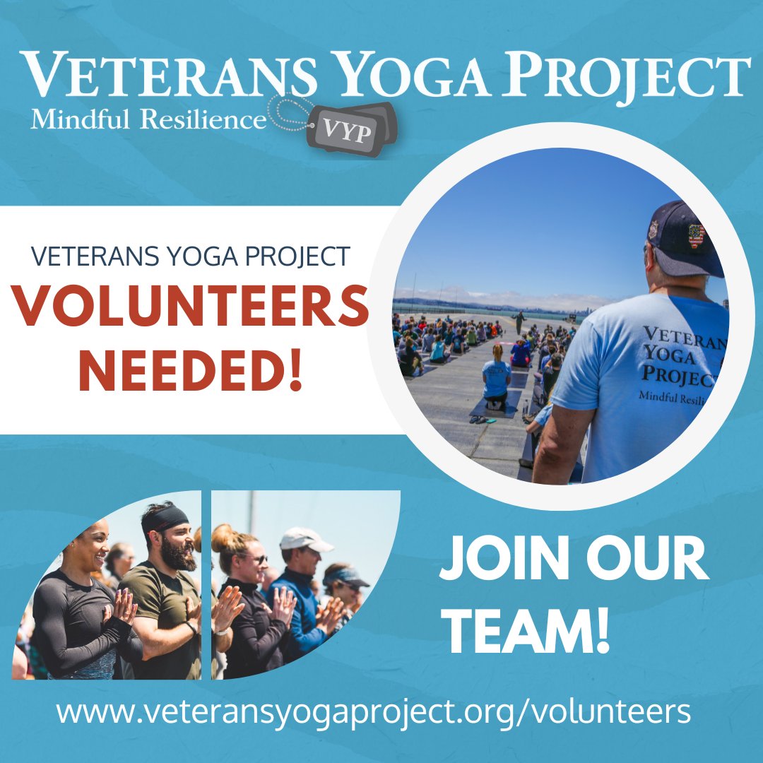 It's #VolunteerRecognitionDay and we wanted to remind you that volunteers are (always) needed at VYP!

We love working with people who can bring different skill sets to our mission.

Join the #VYPFamily -> veteransyogaproject.org/volunteers/