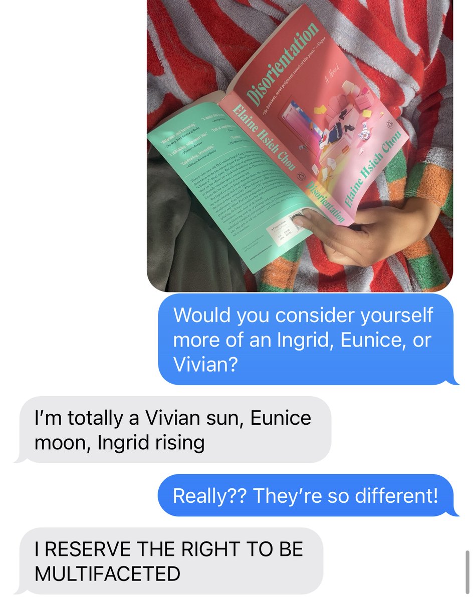 phenomenalbooks's tweet photo. We’re having a very important conversation about DISORIENTATION in the book club group chat… https://t.co/VvjHkqsLi9
