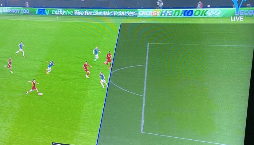 koendamen's tweet photo. VAR: a great tool to fix a match! Look at his leg to shoot the ball 😂 #romfey #var #uefa #fifa #knvb https://t.co/hbgsu6ZahO