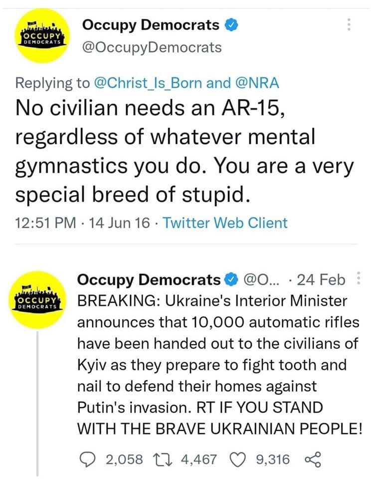 A very special stupid award goes out to <a href="/OccupyDemocrats/">Occupy Democrats</a> under the general nimrod category.

Winner, winner.