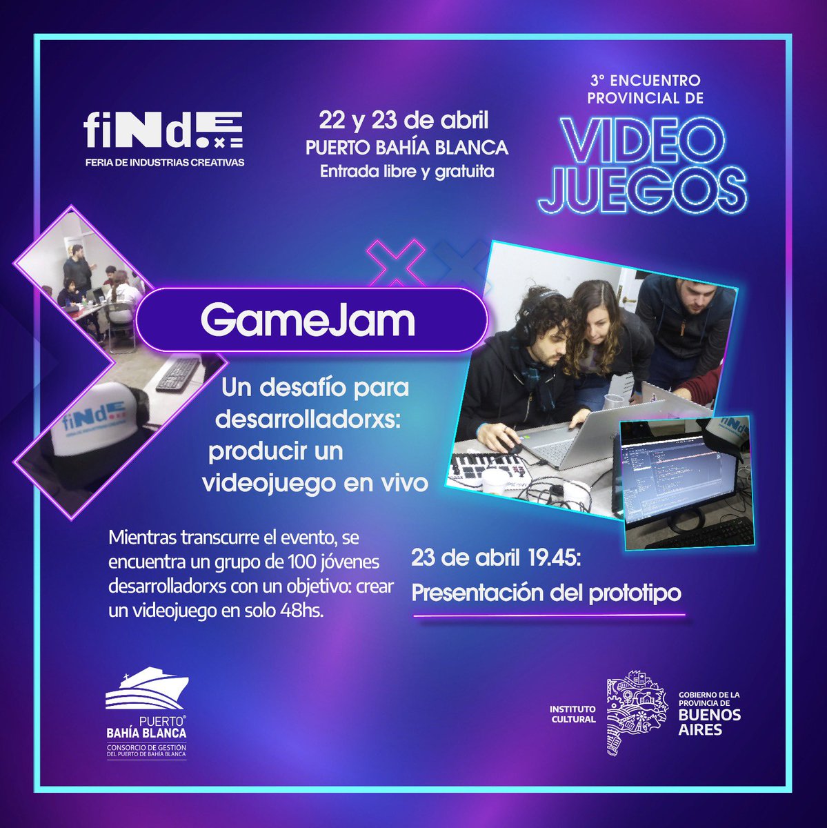 ptobahiablanca's tweet photo. Llega el 3er Encuentro de Videojuegos bonaerenses al #PuertoBahíaBlanca 🎮

Tenemos más de 50 actividades para vos 🫵🏻 
 
🖲️Simuladores de Realidad Virtual 
🕹️Juegos en consolas  
👾Desafío Game Jam 
⚽️Torneo de E-Sports 
📲Experiencias Inmersivas  
🗣️Charlas https://t.co/dCAUMaarZf