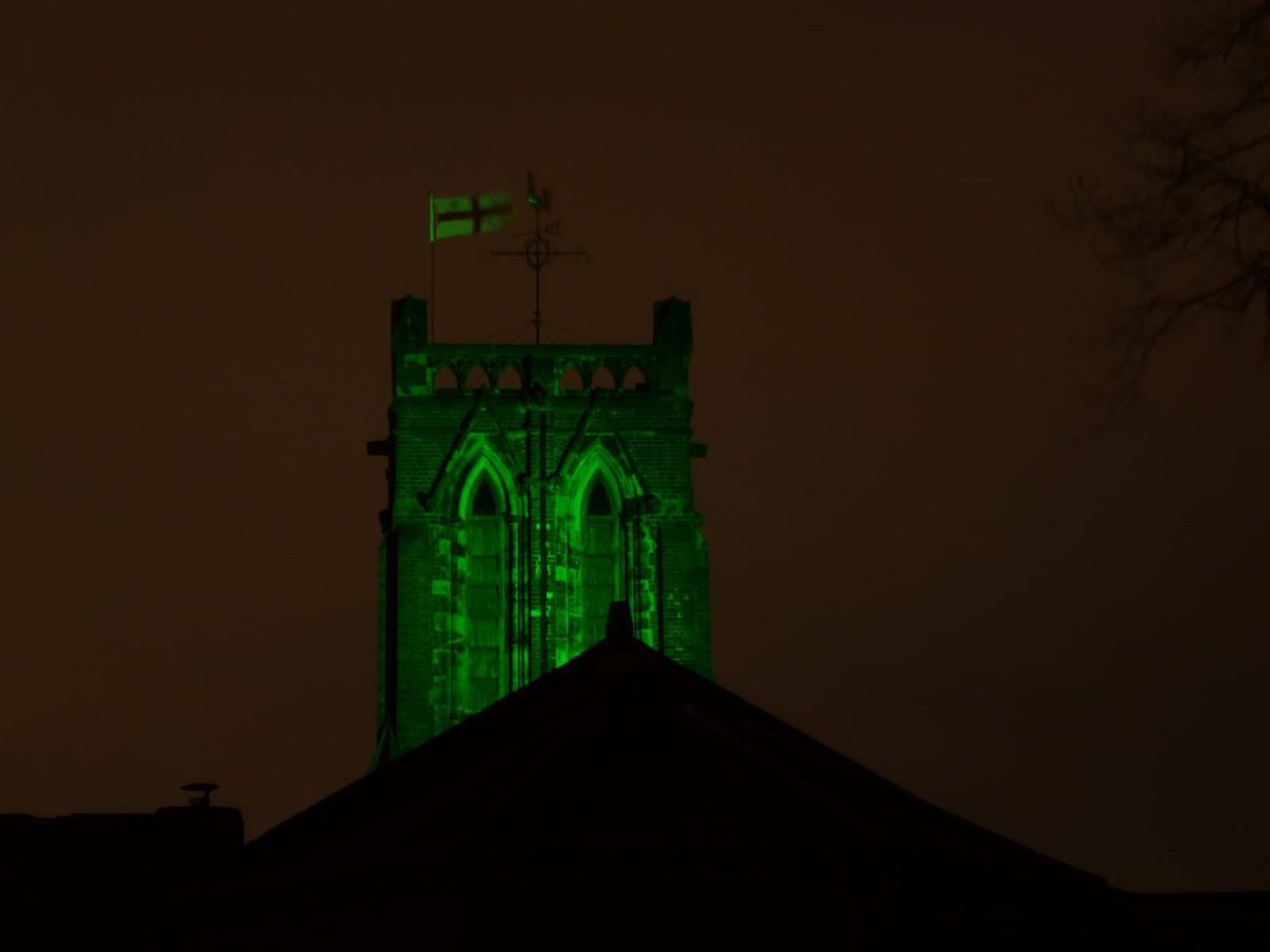 StPetersCradley's tweet photo. If you saw the tower lit up tonight it was our trial lighting. We have received funding for LED lighting for our iconic tower which can be seen all over #Cradley and from the train line. 

A light to lighten the darkness. 

Keep your eyes open for our next experiments! https://t.co/pfxTyNOpAn