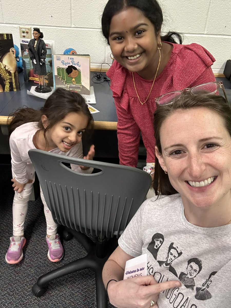 Wore my girl power shirt for the Women’s History Showcase with <a href="/MrsRoivas/">Mrs. Roivas</a> 4th graders and <a href="/MissBurnheimer/">Miss B</a> Kinders. Loved learning more about some rockstar women!