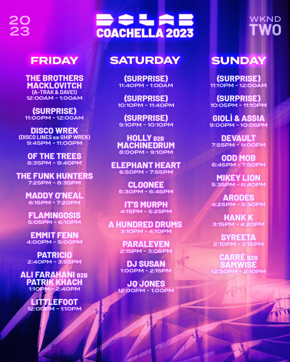 Coachella schedule