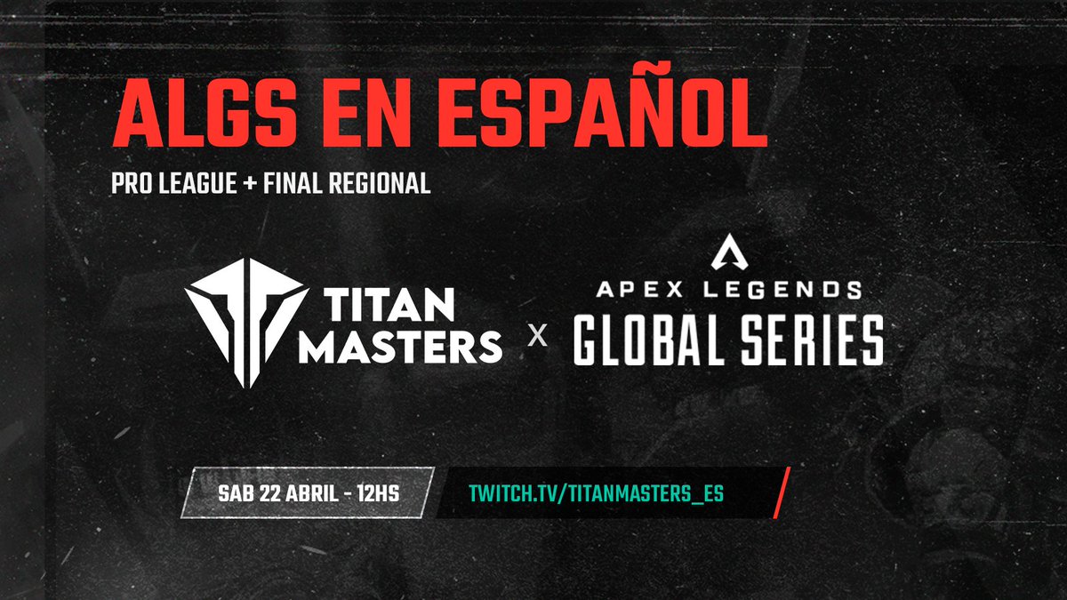 titanmasters_'s tweet photo. 📢 ALGS EN ESPAÑOL

Ahora podés vivir el mayor nivel competitivo de nuestra región en español 🇪🇸, este sábado 22 a las 12hs en https://t.co/C7jIyhD8y4 😎

No te lo pierdas porque es la última fecha antes de la final regional, explota🔥 https://t.co/WvDzoDsOcQ
