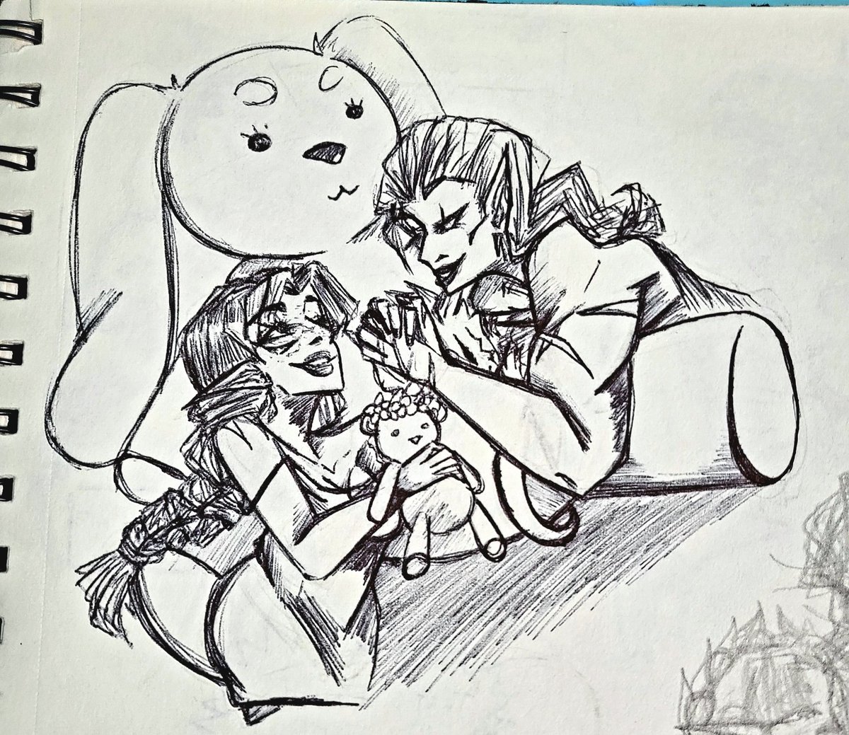 akinomii_art's tweet photo. All of my lesbians are just the same 2 brainrot couple all done in my sketchbook. #BloodofKings https://t.co/d2U5wGX2mV