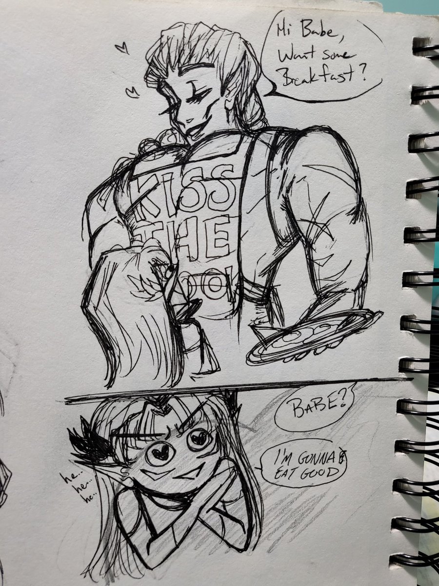 akinomii_art's tweet photo. All of my lesbians are just the same 2 brainrot couple all done in my sketchbook. #BloodofKings https://t.co/d2U5wGX2mV