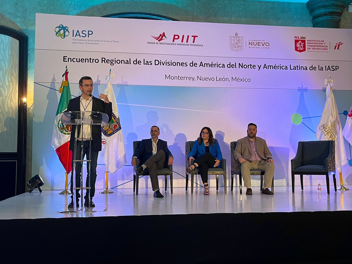IASPnetwork's tweet photo. The last session of IASP’s joint North &amp; Latin American division event explores different growth strategies from the USA, Canada and Mexico 
#IASPmonterrey #knowledgesharing #economicdevelopment 
@JP_SuarezChacon @UAZTechParks @UAZInnovation @MIP_Hamilton @daluscapital https://t.co/YaUXNFtgJ0