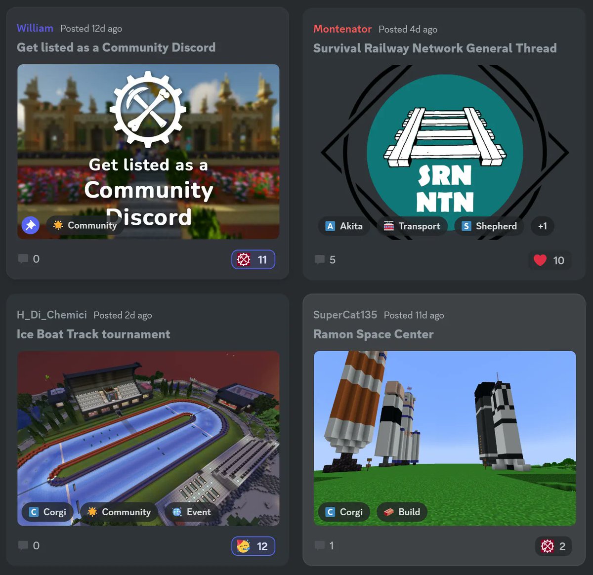 Dogcraftnet's tweet photo. 📌  Community Discords are now being added on the Dogcraft Discord!

Our Community Projects section is also starting to see a bit of use. If you have a cool project you want to show off, there's not much of a better place than there!

✨ Join us on: https://t.co/95P5qhSqqB https://t.co/L41ZCXs0VG