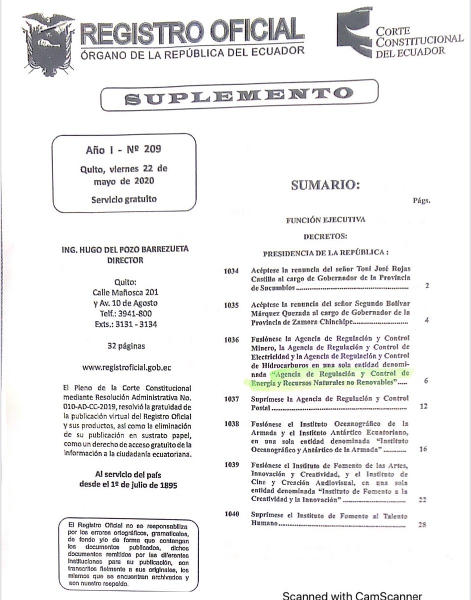 DECRETO EJECUTIVO 1036|| emitido sin estudios técnicos…por el inefable ex presidente Lenin Moreno está generando graves vulneraciones a los derechos de igualdad, no discriminación y a la seguridad jurídica de los/as trabajadores/as y empleados/as de @ARC_EnergiaEc adscrita al