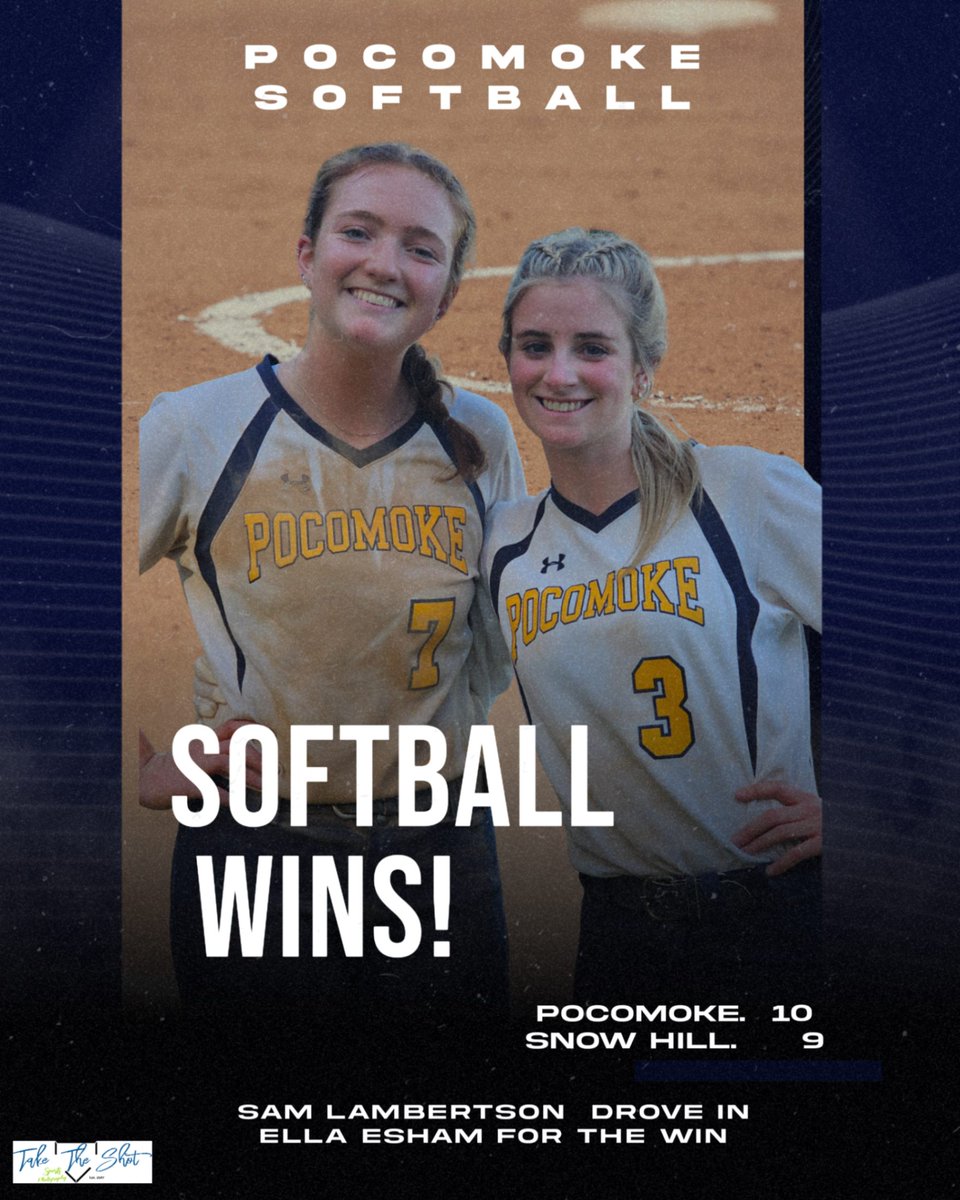 Congratulations  to Pocomoke  Softball with a hard fought win today. ⚾️💙💛