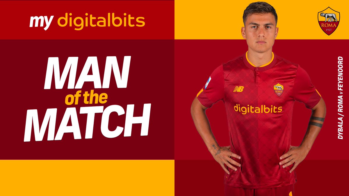 🗳 | <a href="/DigitalBitsOrg/">DigitalBitsOrg</a> 𝗠𝗢𝗧𝗠 🐺
    
🔁 Retweet this if Paulo Dybala was your Man of the Match from our win against Feyenoord! 

#ASRoma #UEL #RomaFeyenoord