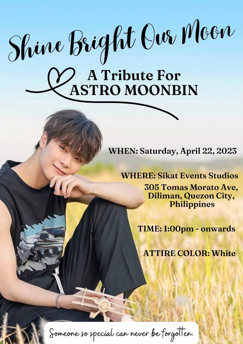 AlwaysBin26's tweet photo. In the midst of this untimely passing of our beloved #MOONBIN come and join us in celebrating his life through mass and small tribute afterwards..kindly read follow our post for guidance https://t.co/qgsOcaU3Vg