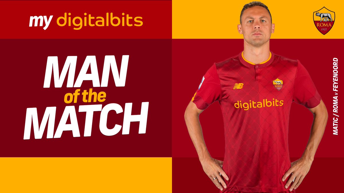 🗳 | <a href="/DigitalBitsOrg/">DigitalBitsOrg</a> 𝗠𝗢𝗧𝗠 🐺
    
🔁 Retweet this if Nemanja Matic was your Man of the Match from our win against Feyenoord! 

#ASRoma #UEL #RomaFeyenoord