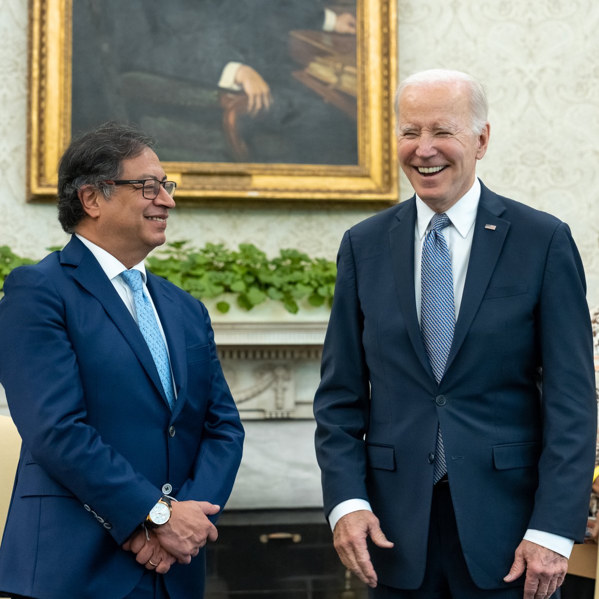 It was my pleasure to welcome President @petrogustavo to the White House. Colombia is the keystone of our shared efforts to build a more prosperous, equal, and democratic hemisphere.