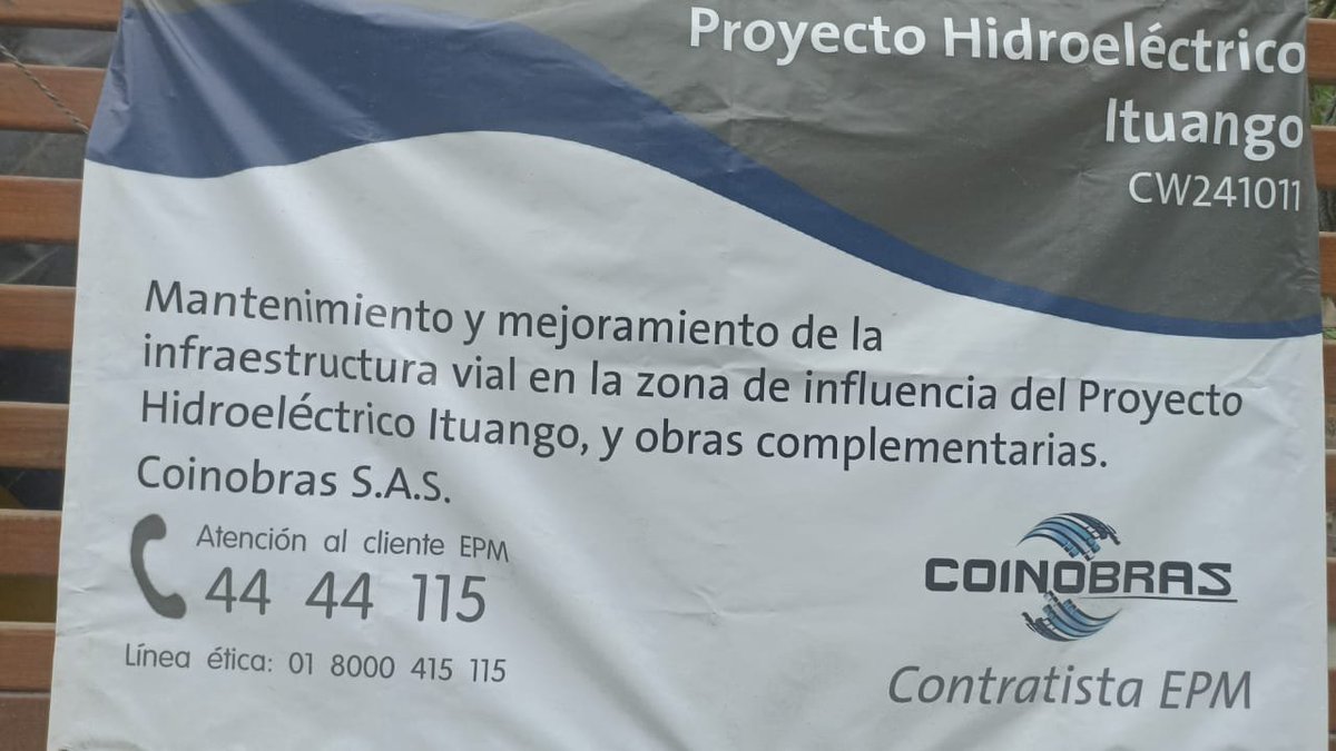 soydeituango's tweet photo. #Coinobras la nueva empresa que llego a la region #Hidroituango encargada del mantenimiento #mejoramiento infraestructura vial en la zona de influencia del proyecto hidroeléctrico Ituango y obras complementarias https://t.co/trSIVqeyZc
