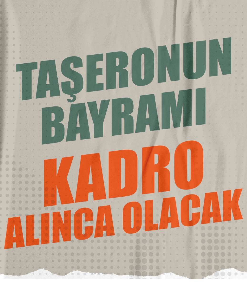 𝐓 𝐀 𝐒̧ 𝐄 𝐑 𝐎 𝐍 

𝐊 𝐀 𝐃 𝐑 𝐎 

𝐁 𝐄 𝐊 𝐋 𝐈̇ 𝐘 𝐎 𝐑

Sayın büyüklerimiz şu mübarek Ramazan bayramında Yüz binlerce Taşeron işçiye verilen sözler tutulsun <a href="/RTErdogan/">Recep Tayyip Erdoğan</a> <a href="/akbasogluemin/">Av. M.Emin AKBAŞOĞLU 🇹🇷</a> <a href="/kilicdarogluk/">Kemal Kılıçdaroğlu</a> @ErbakanFatih <a href="/vedatbilgn/">Vedat Bilgin</a> <a href="/vedatbilgn/">Vedat Bilgin</a> <a href="/BY/">Binali Yıldırım</a> <a href="/dbdevletbahceli/">Devlet Bahçeli</a> @arzuerdemDB