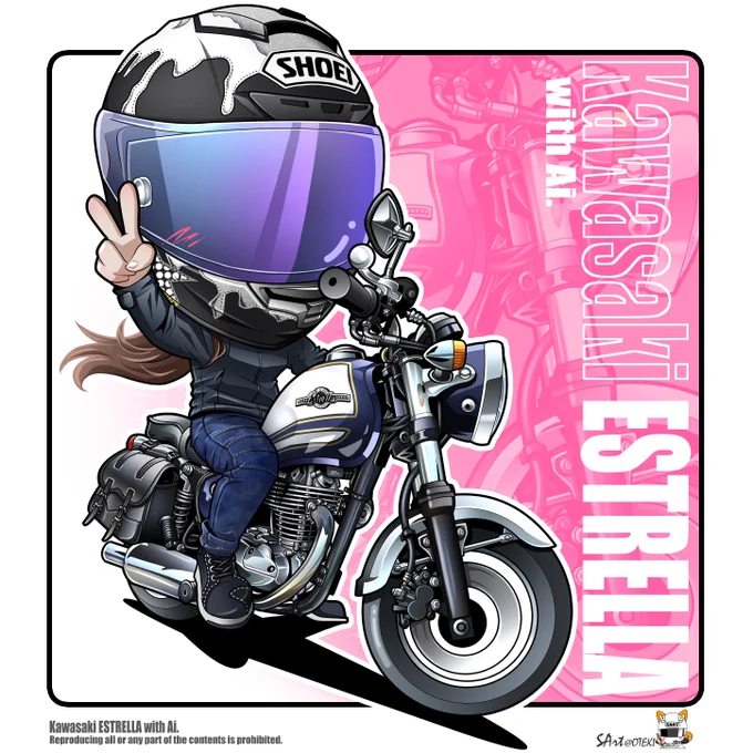おはようございます☀
先日描かせて頂いたイラスト✏️
Kawasaki ESTRELLA🏍 