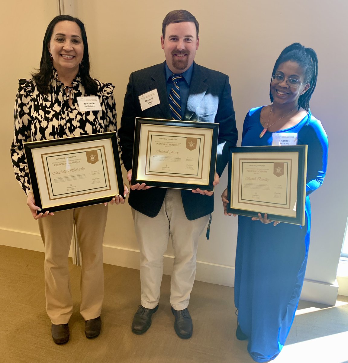 Casey M. Roberts (@vaeducatorcmr) on Twitter photo Congratulations to the newly minted 2021-2023 <a href="/wmSURN/">SURN</a> Principal Academy graduates:
Michelle Huffstetler <a href="/DenbighHSNNPS/">Denbigh High School</a>
Michael Jarvis <a href="/lafayetterams/">LafayetteHS</a>
Shantell Brinkley <a href="/GloucesterHS/">Gloucester H.S.</a>
So proud of these three phenomenal school leaders!
#ProudCoach #LeadBoldly #LeadershipMatters Congratulations to the newly minted 2021-2023 <a href="/wmSURN/">SURN</a> Principal Academy graduates:
Michelle Huffstetler <a href="/DenbighHSNNPS/">Denbigh High School</a>
Michael Jarvis <a href="/lafayetterams/">LafayetteHS</a>
Shantell Brinkley <a href="/GloucesterHS/">Gloucester H.S.</a>
So proud of these three phenomenal school leaders!
#ProudCoach #LeadBoldly #LeadershipMatters