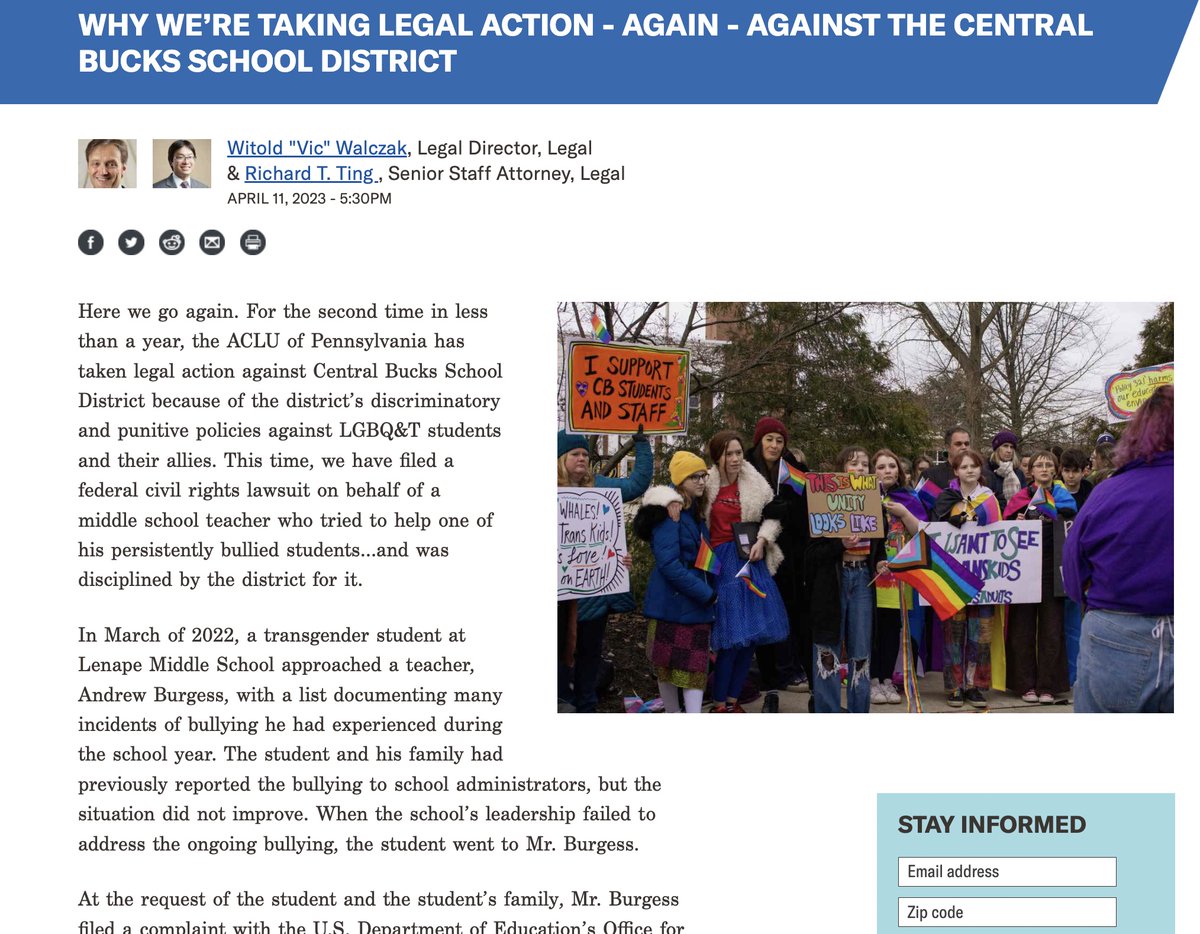 BucksCoBeacon's tweet photo. 1/ Superintendent Lucabaugh admitted in May 2022 that life can be hellish for @CBSDSchools #LGBTQ kids. But for him &amp; right-wing school board the @aclupa complaint has no merit. So tonight they present the findings of their anti-LGBTQ @PAGOP lawyer's internal investigation... https://t.co/aOnisze6IE