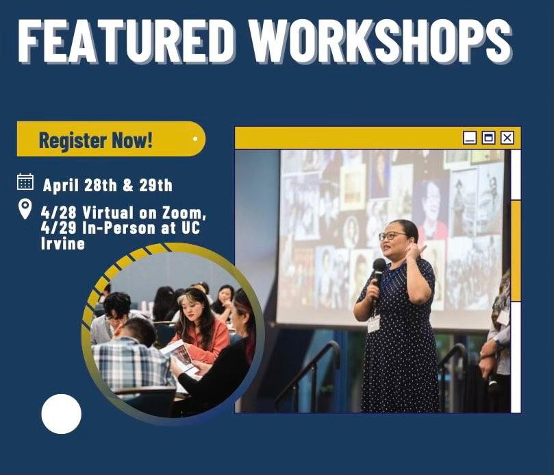 UCIEducation's tweet photo. How has belonging manifested in AAPI communities in the past &amp; today? How can we cultivate communities in which AAPI belong &amp; thrive?

These are just some of the many questions that will be discussed at next week's Teaching for Justice conference.

RSVP⬇️
https://t.co/TSjlEWgX0M https://t.co/v4ZEA1oDu3