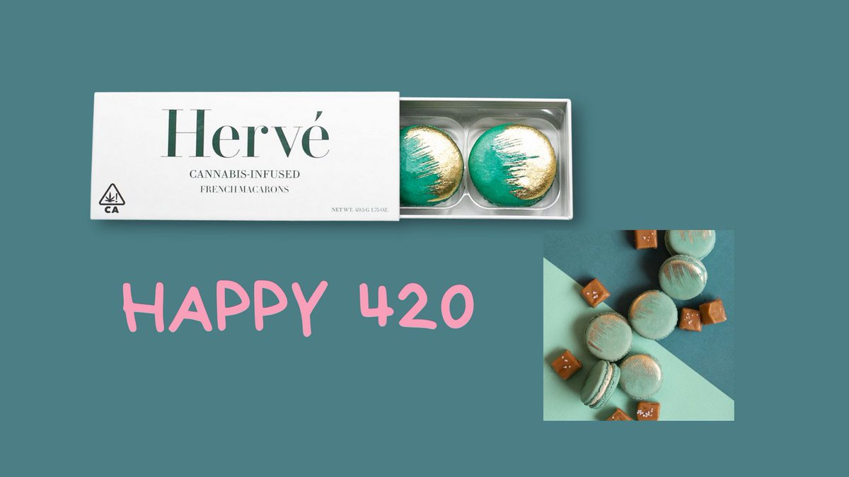 YUMMY! bit.ly/hervethcmacaro…
Hervé salted caramel buttercream macarons contain 10mg of Sativa Hybrid premium distillate per macaron. 
Each macaron is handmade, gluten-free, low in sodium &amp; sugar, and dusted with real 23k Gold.

HAPPY 420!