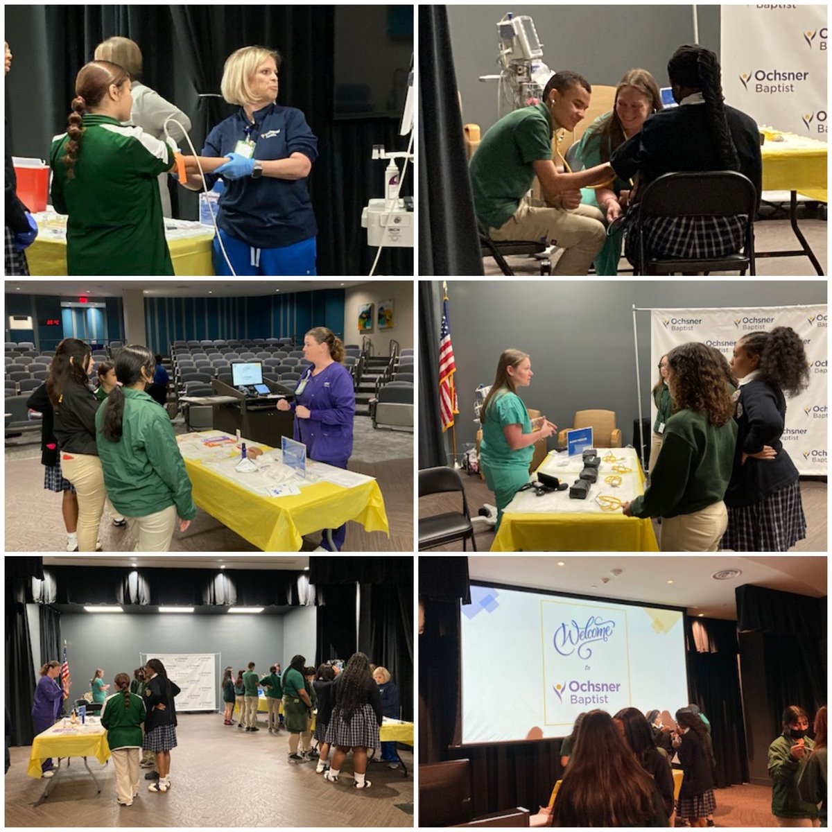 GraceKingHighS1's tweet photo. Glimpses of Grace King: Our sophomores in the @OchsnerHealth pre-nursing apprenticeship program had an amazing time today visiting the Ochsner-Baptist location. #ThrivingThursday
#Employable
#MyGK #IrishPride #MagicKINGdom #EarthShakers #WorldChangers #4As
@JPschools https://t.co/AXPRryXr2M