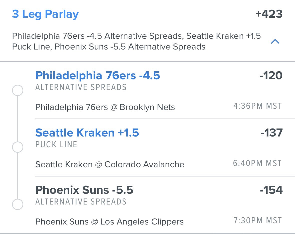 TripleJSports3's tweet photo. Day 13,

🔒 @JRogersLocks 6ers -4.5
🔒 @Joe_Lang_ Kraken +1.5
🔒 @Jake_Kniep Suns -5.5

1U, +423 📕🚀🤝 Book it https://t.co/OAHtI74Vej