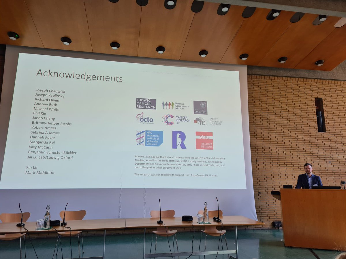 Enjoyed getting back to Oxford to   discuss the state of immunotherapy biomarkers in gastroesophageal cancer and our contributions from LUD2015-005! Rapidly advancing field, looking forward to where it will go. Thanks <a href="/mrrichowen/">Rich Owen</a> <a href="/MarkarSheraz/">Sheraz Markar</a> for the invite and great symposium!