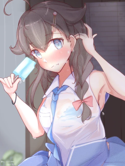 #食べてるところの絵を晒せシンメトリーアイス食い艦娘性癖がバレる 