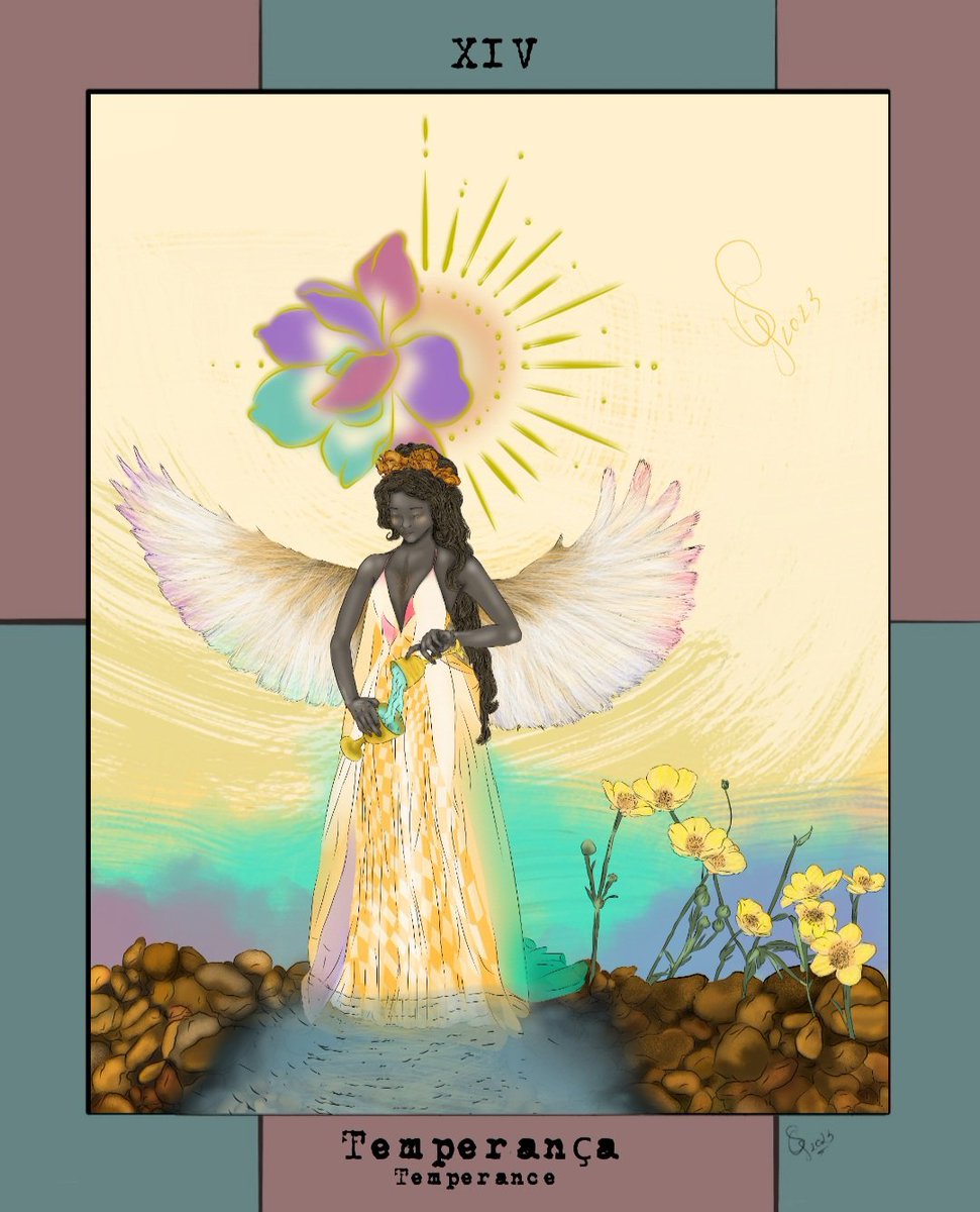 ComunismoAntifa's tweet photo. Releitura da carta de Tarot, Temperança protagonizada por uma mulher preta.

Art por: @SolarisGatiArt 
( Uma das administradoras da página)

https://t.co/xjnp9mHK87 https://t.co/A4kH1sVJrz
