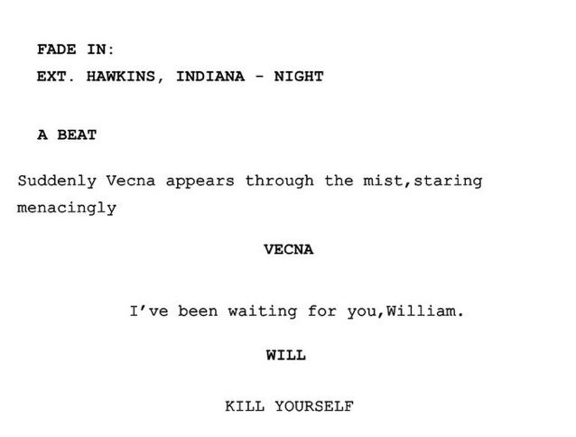 bylersthinker's tweet photo. 🚨HEY NERDS! First look at the Season 5 Script: from “The Crawl” https://t.co/fSU46a4gmH