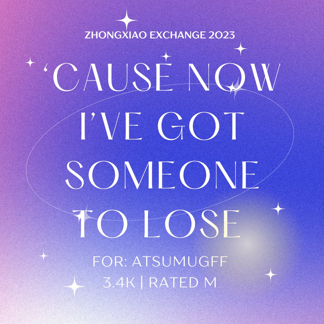 zxexchange's tweet photo. ✨ 'Cause now I've got someone to lose for @atsumugff 

✨ 3.4k | Rated M | College AU, Hurt/Comfort

✨ https://t.co/pjsitNB9ot https://t.co/9v1To0YFkT