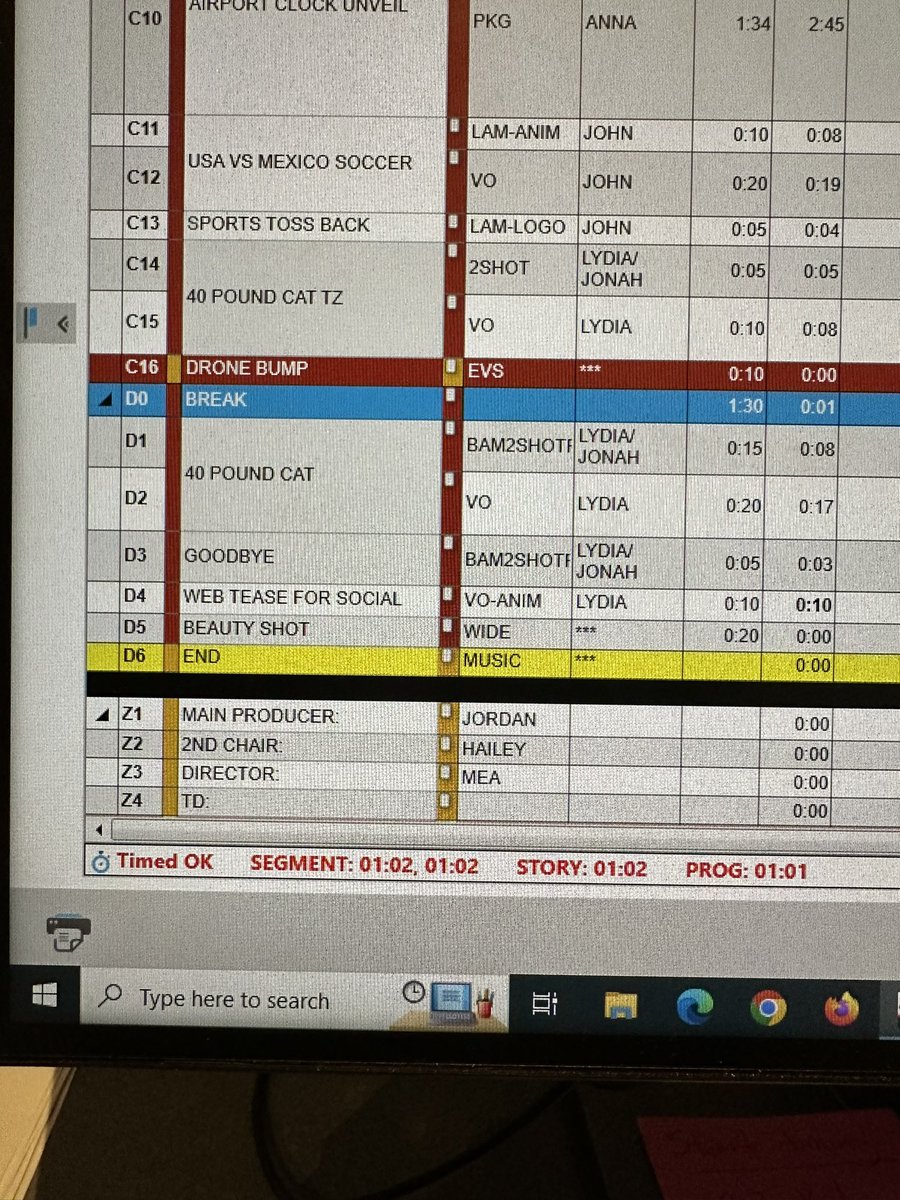 Timed OK is literally the most relieving thing to see after leading a newscast 😭