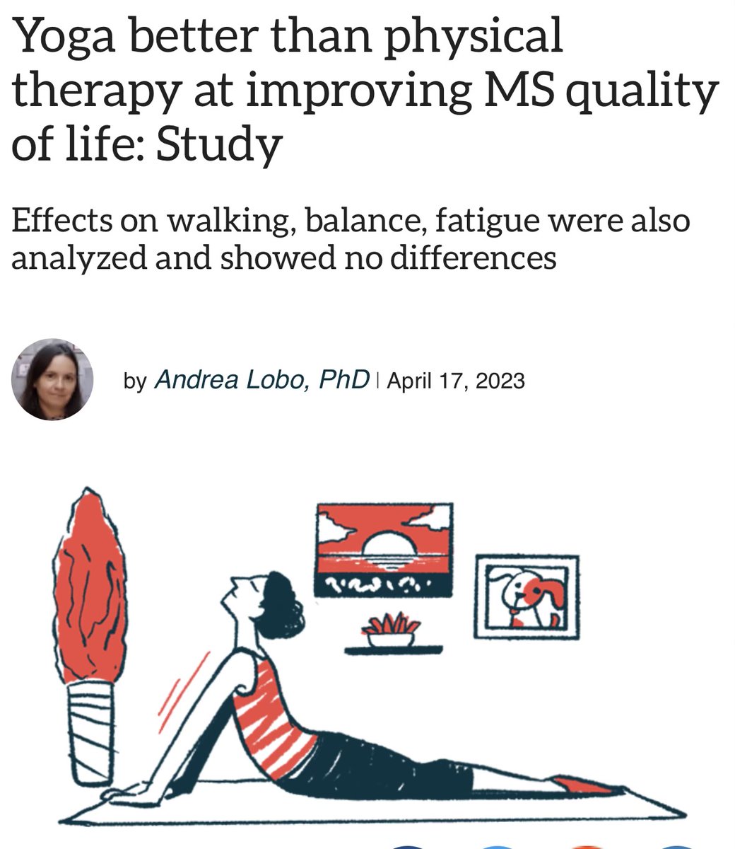 yogamovesms's tweet photo. The title of this article is causing much conversation. The fact is that Yoga Therapy and Physical Therapy are sister sciences. One is not better than the other. Results are consistent with other studies on quality of life. 
#yogaresearch #yoga #MultipleSclerosis

@MSNewsToday https://t.co/p4DfbtNdhD
