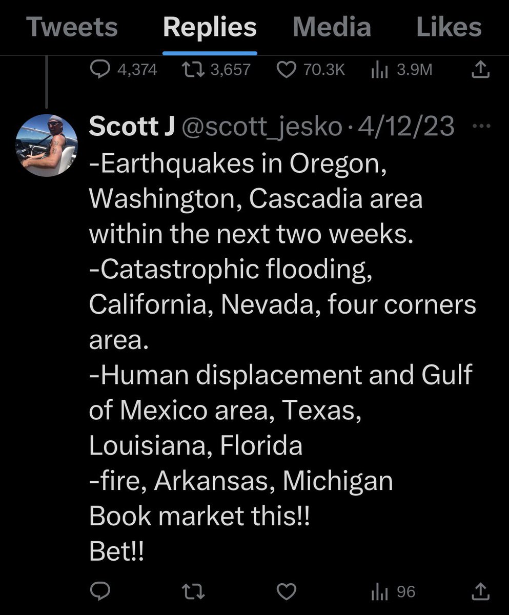 scott_jesko's tweet photo. -WARNING!!! READ!!!

-MY PREDICTIONS ARE COMING TRUE!!
-YOU ARE UNDER ATTACK!
-CATASTROPHIC DEATH!!
-WEATHER WEAPONRY IS REAL!!!
-PLEASE PAY ATTENTION!!
-MISSISSIPPI RIVER DELTA WILL HAVE CAT, FLOODING DISPLACING MILLIONS!!
-PLEASE PREPARE FOR -TOTAL INSTITUTIONAL FAILURE! https://t.co/kNaoH4yLuM