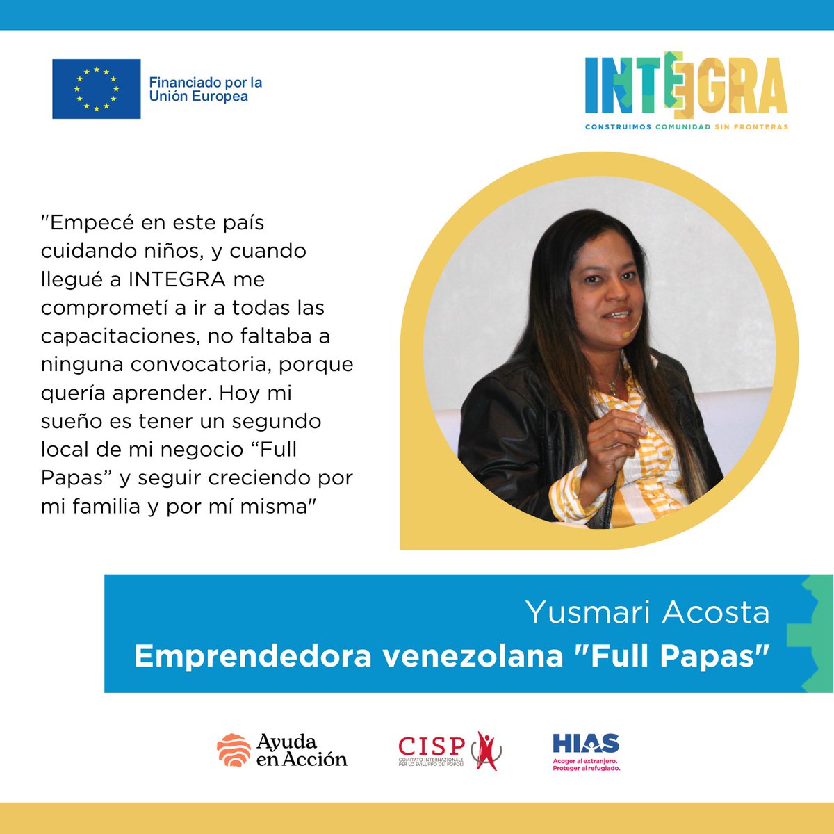 integraecua's tweet photo. ¡En el #ProgramaIntegra sabemos que el emprendimiento transforma vidas y es una herramienta potente de integración social! 🙌🇻🇪 🇪🇨
#ConstruimosComunidadSinFronteras
INTEGRA es financiado por la @UEenEcuador e implementado por @ayudaenaccionec, @CISPalc y @HIAS_ECUADOR . https://t.co/gbyAvkNerr