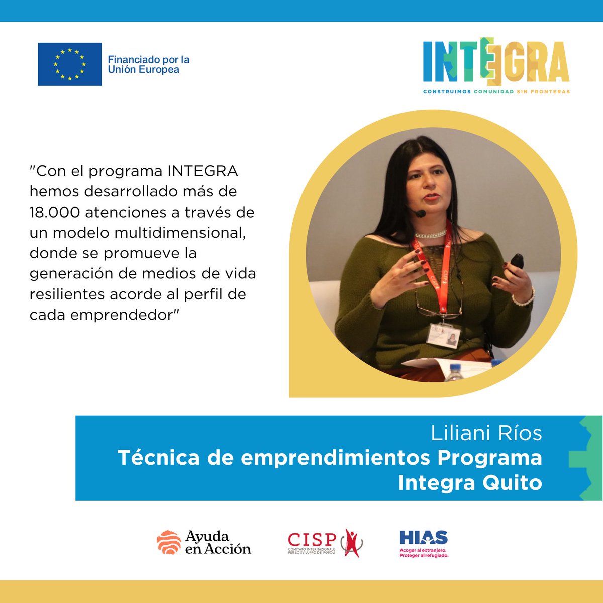 integraecua's tweet photo. ¡En el #ProgramaIntegra sabemos que el emprendimiento transforma vidas y es una herramienta potente de integración social! 🙌🇻🇪 🇪🇨
#ConstruimosComunidadSinFronteras
INTEGRA es financiado por la @UEenEcuador e implementado por @ayudaenaccionec, @CISPalc y @HIAS_ECUADOR . https://t.co/gbyAvkNerr