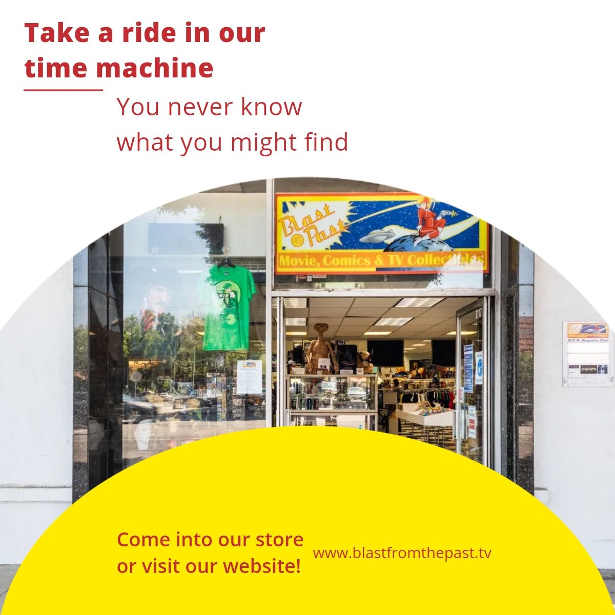 We called our business Blast From The Past because when you walk through our doors, it's like you were transported back in time. We can't wait to see what collectable of ours leaves you feeling a little nostalgic.