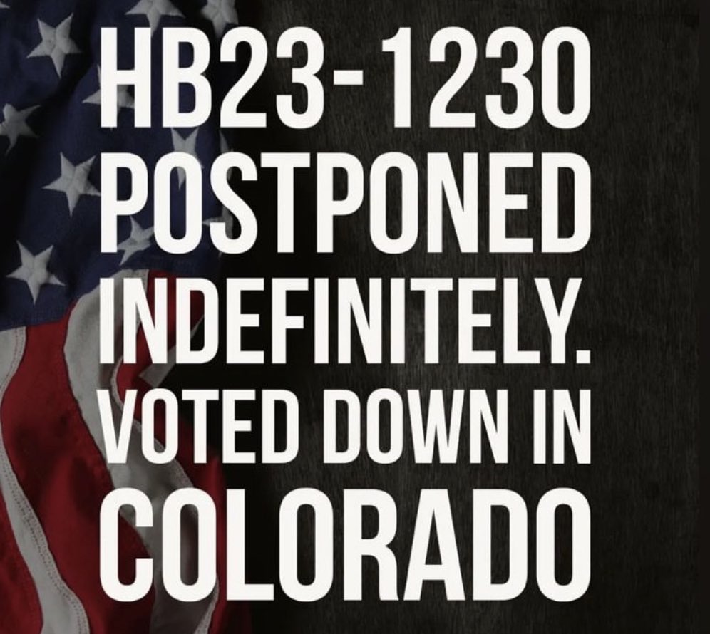 Assault Weapons Ban is dead in Colorado 🇺🇸