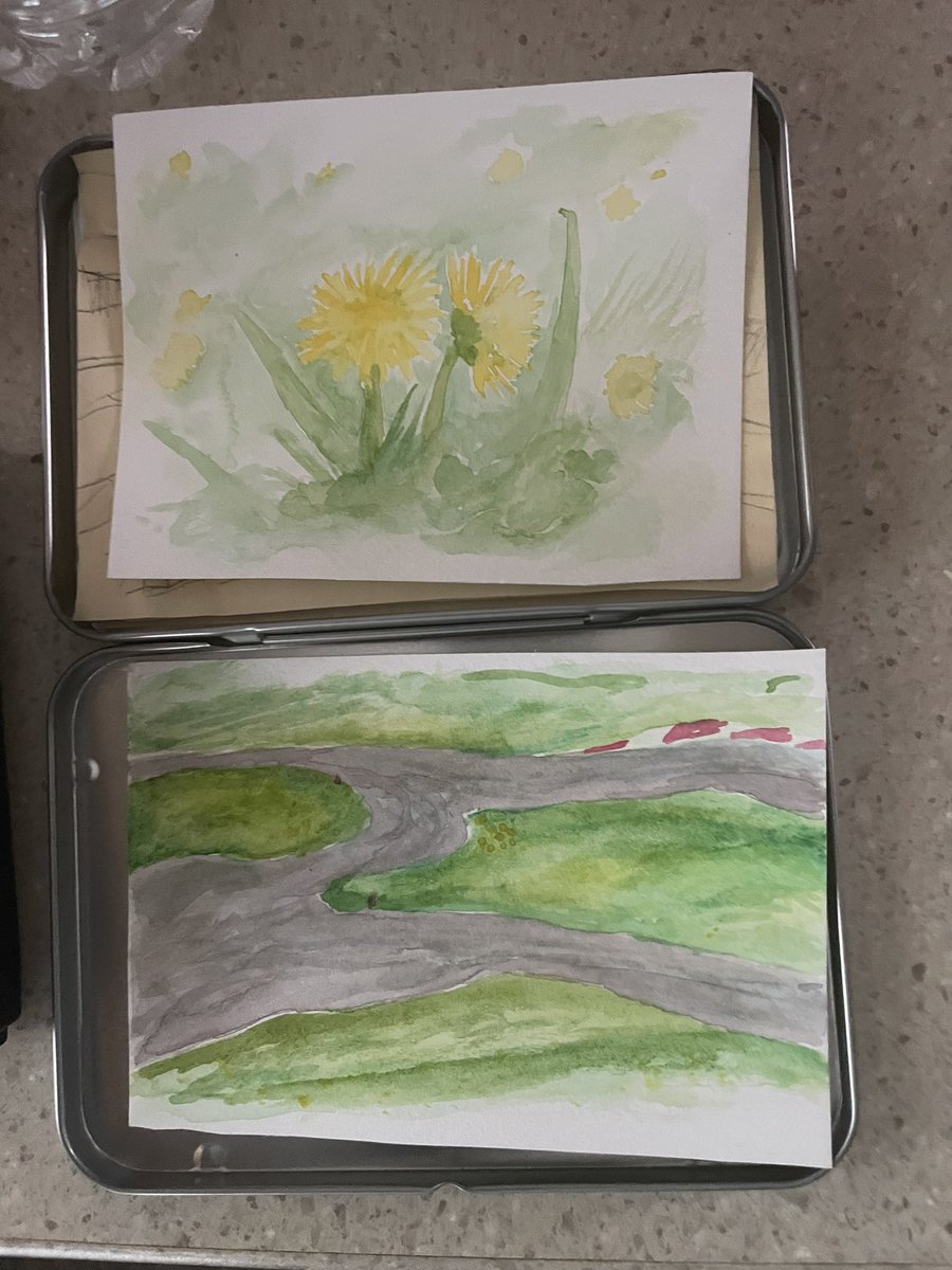 kwisdoodles's tweet photo. Little watercolor paintings because I went to a race https://t.co/y1r2duML6w