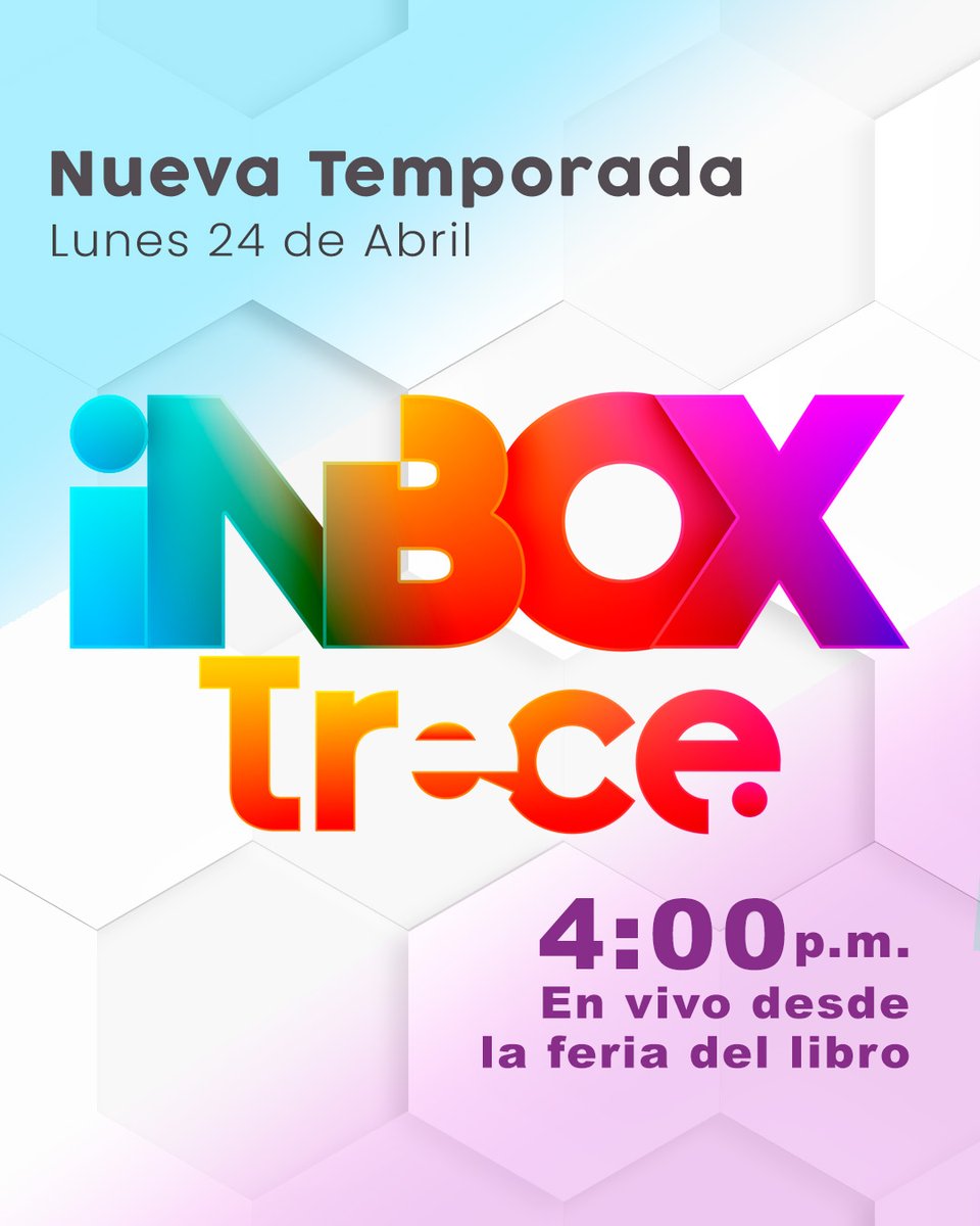 CanalTreceCO's tweet photo. 📣 ¡Vuelve #InboxTrece con nueva imagen llena de colores y mucha energía! 🎉
Te esperamos el lunes 24 de abril en la Feria del Libro de Bogotá y se emitirá de lunes a viernes de 4 a 7pm⏰. ¡No te pierdas a nuestros dos talentos en el set! 🎙️👩💼 Valentina Duque y Heidy Carrasco https://t.co/dlECPHeTql