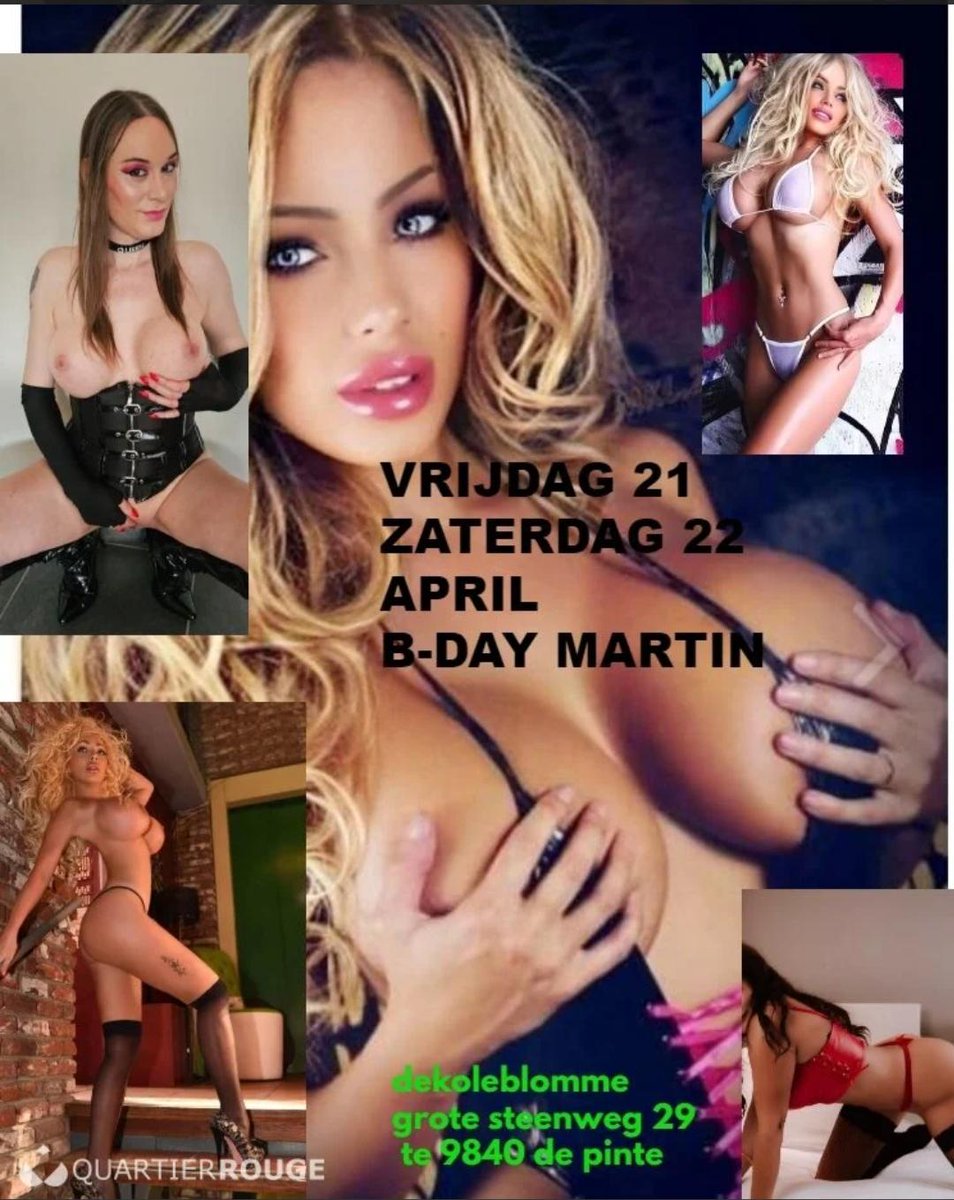 kinky exclusieve gangbang b-day party martin. allen welkom..
PORNSTARS SPECIAL...VRIJDAG 21 EN ZATERDAG 22 APRIL vieren we de b-day van martin dit in ons erotische cafe dekoleblomme, grote steenweg 29 , de pinte
