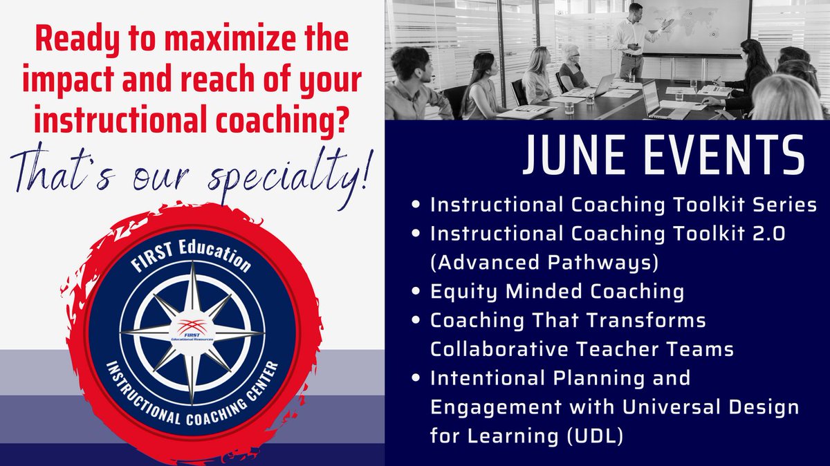 1stEdResources's tweet photo. Check out the upcoming virtual offerings from the #FIRSTEducation Center for Instructional Coaching to learn how to design an approach to coaching that will lead to results! #IC #InstructionalCoach
Join us for our upcoming events
https://t.co/4G50P4eXzW https://t.co/jaVgSCnCDS
