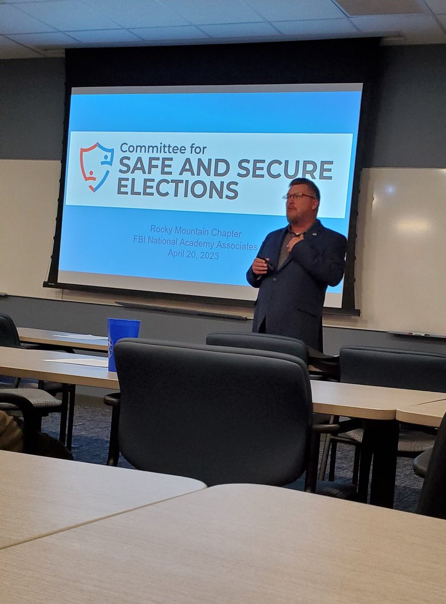Excellent presentation by retired Larimer County <a href="/Sheriff_Smith/">Sheriff Justin Smith</a> today.  It's comforting to know our law enforcement partners care enough to get involved, share our concerns, and understand the issues.
#electionintegrity #safeandsecure #resteasy #wegotthis