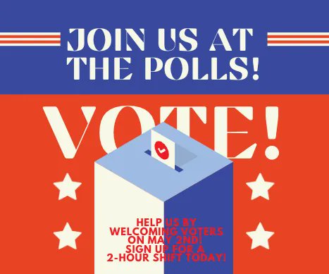 SupportSMF's tweet photo. Sign up to help us at the polls on May 2! 
https://t.co/Rn4KqlpWub https://t.co/lNZdZbWzTo