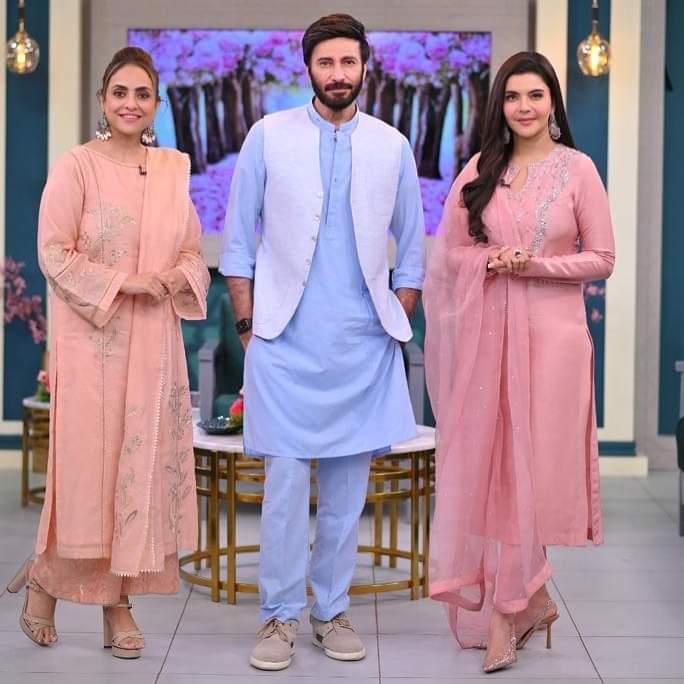 Nadia Khan and @aijazz7 in #GoodMorningPakistan with Nida Yasir