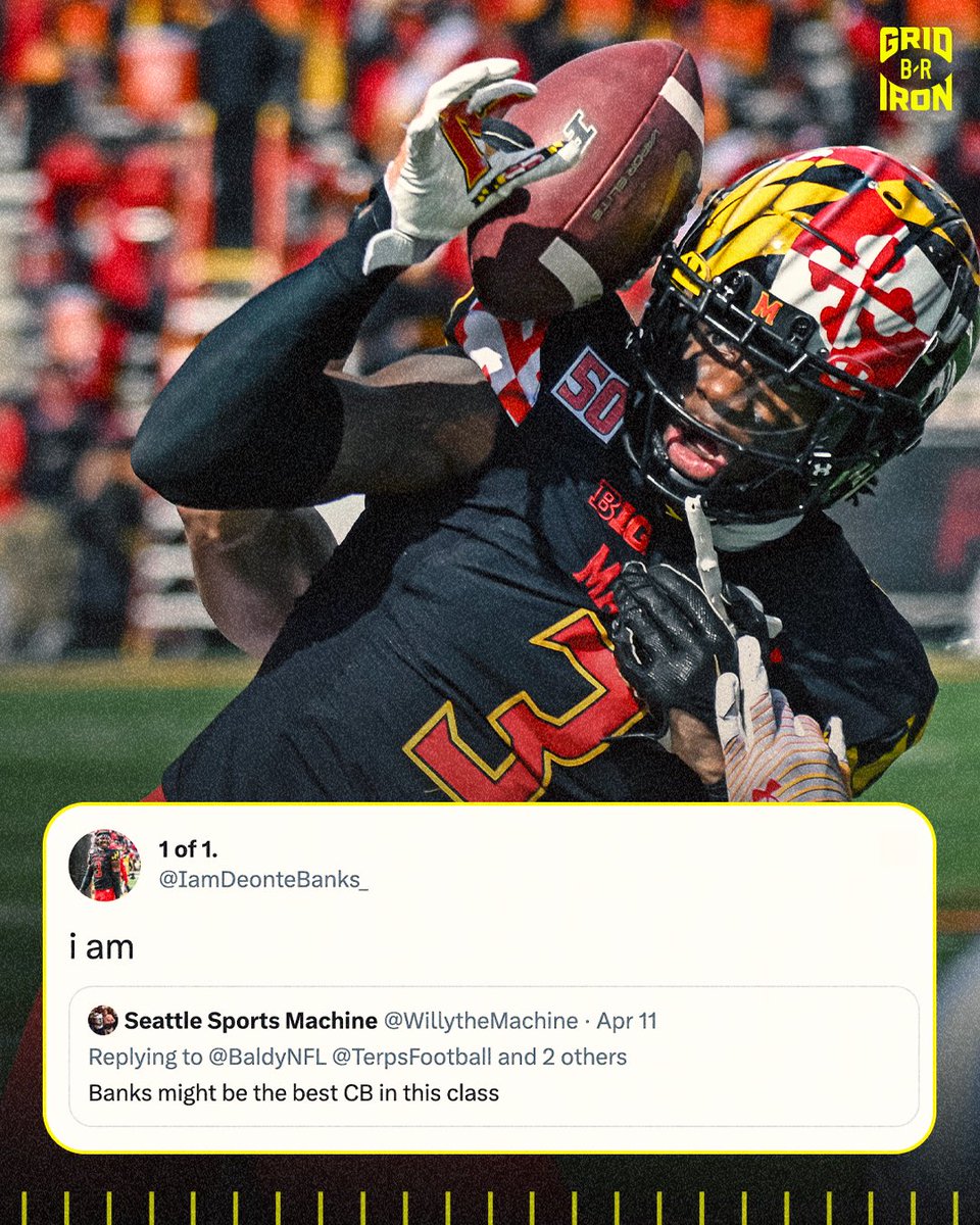 brgridiron's tweet photo. Deonte Banks says he’s the best DB in the draft 🔒 https://t.co/qSckQBFai1